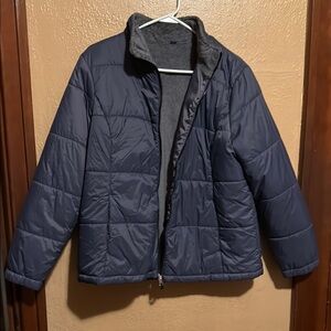 Navy Blue Quilted Jacket